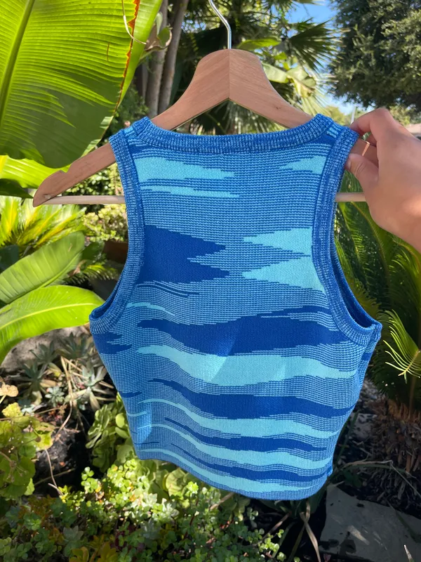 Beginning Boutique Blue Knit Tank Top - Image 4