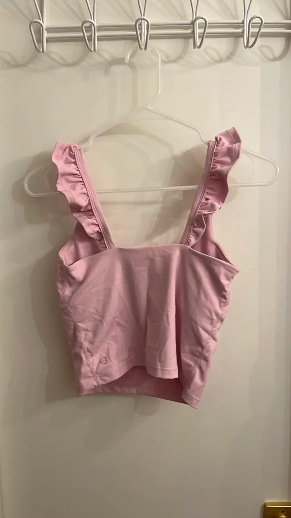 Blogilates Ruffle Workout Top Pink Size XS - Image 2