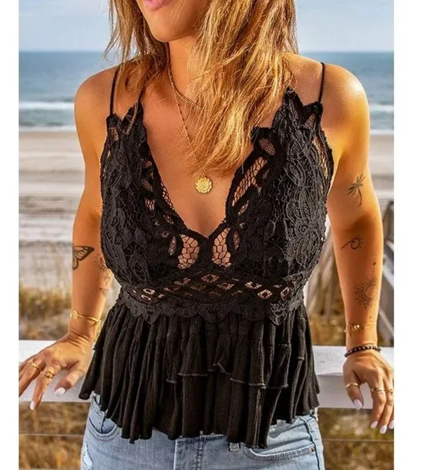 Black Lacey Tank - Image 2
