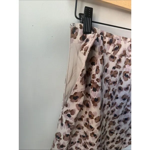 Sage The Label Leopard Print Mini Skirt Brown Pink A-Line Flowy Lined - Image 3