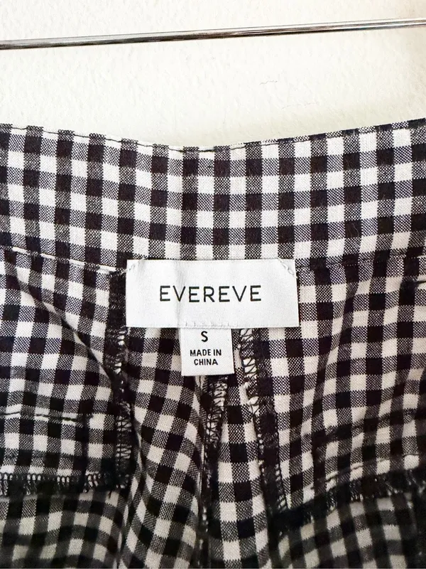 Evereve Black & White Gingham Pants Size S - Image 5