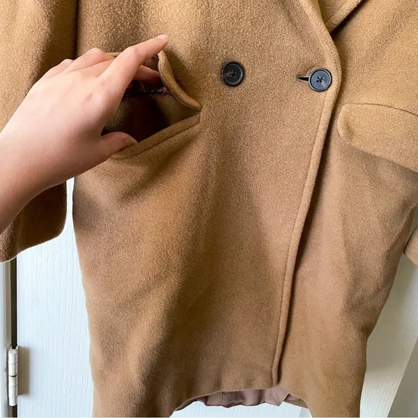 Aritzia Coat Lyon Double-Breasted‎ Wool Italian Virgin Short 1 EUC - Image 7