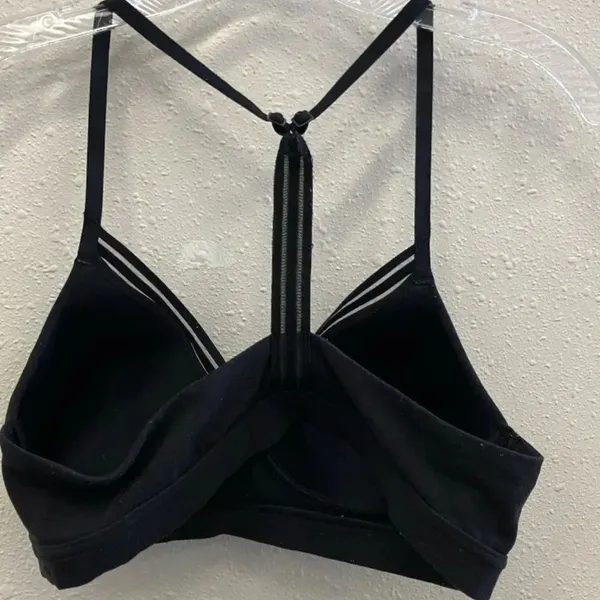 Athleta Black Strappy Women's Padded Comfort light support Bralette medium - Image 2