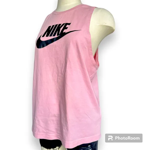 NIKE Blush Pink Sleeveless Logo Tee - Image 4