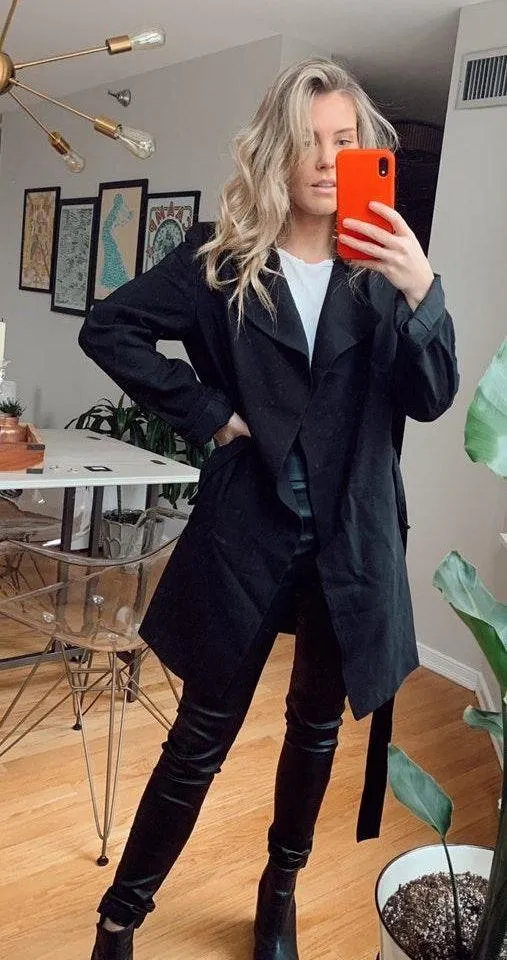 H&M Black Trench Coat - Image 3