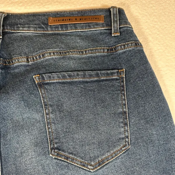 Standards & Practices Bootcut Jeans Women's Size 14 Whiskered Blue Denim - Image 8