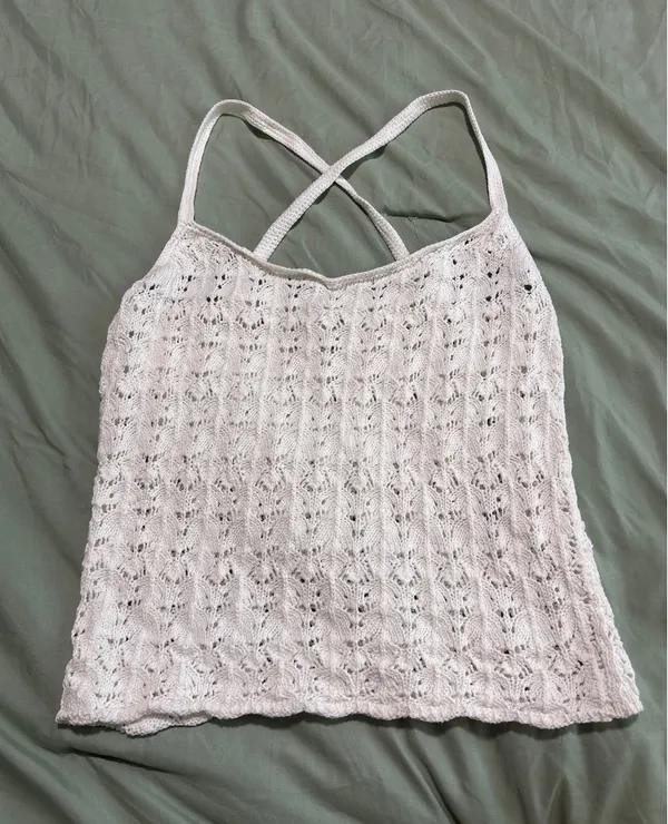 Aritzia Wilfred Gemma White Crochet Tank - Image 3