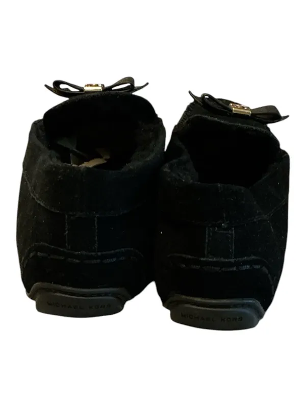 Michael Kors Black Suede Moccasin Slippers Faux Shearling NWOT Size 8.5M - Image 4