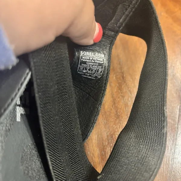 Sorel Ella II Sandals Women's Size 10 Black Leather Elastic Strap Espadrille‎ - Image 8