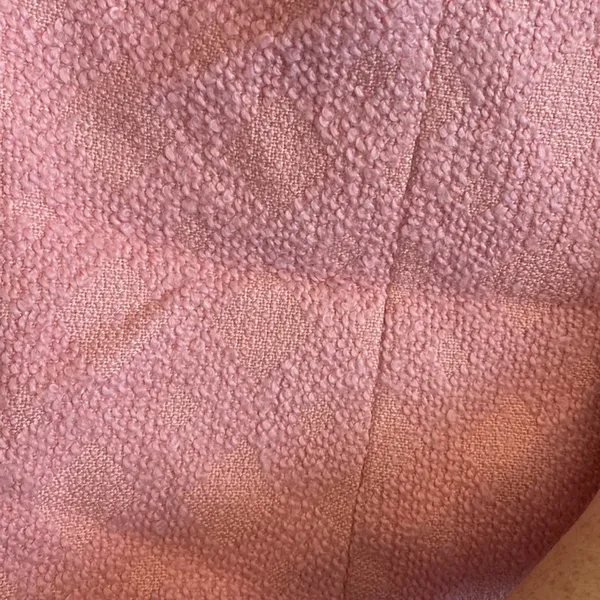 Nouveaux Textured Boucle Blazer Womens Size 12 Pink Open Front Jacket Fem - Image 2