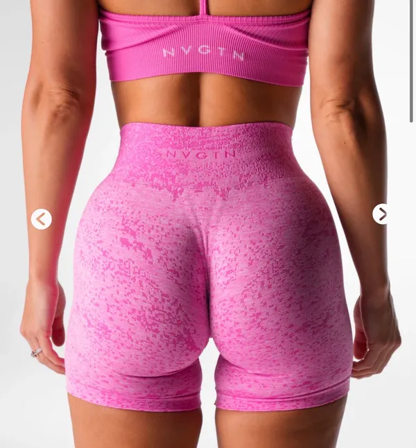 NVGTN Bubble Gum Pink Digital Seamless Shorts - Image 2