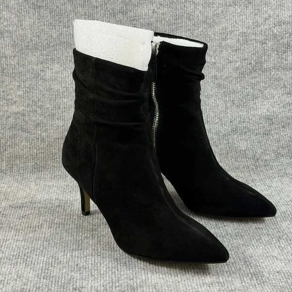 Bella‎ Vita Woman Size-8N ~ Danielle Leather Suede Black Slouch Ankle Booties - Image 2