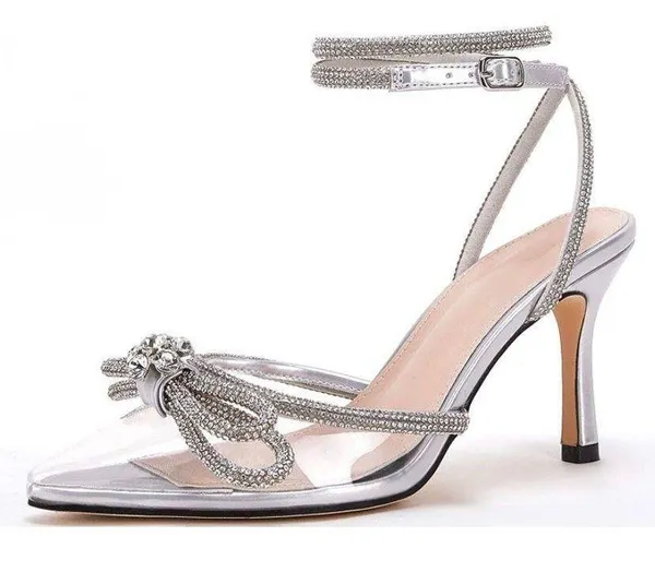 Bow Heels Silver Size 7.5 - Image 3