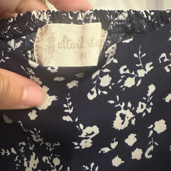 Altar’d State Navy Blue Floral Wrap Waist Mini Dress // Size Medium - Image 6