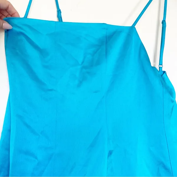 Retrofête NWT Janessa Dress Aqua Blue Mini Cocktail Square Neck Thin Strap Large - Image 7