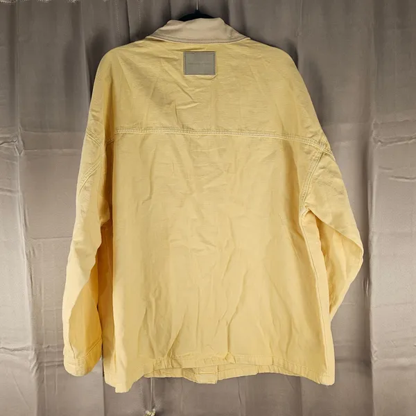 We The Free People Womens Double Cream Lemon Denim Jacket Large Barn‎ Chore Hemp - Image 2