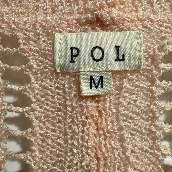 POL open knit oversized cardigan sweater top sz M L light salmon pink - Image 4