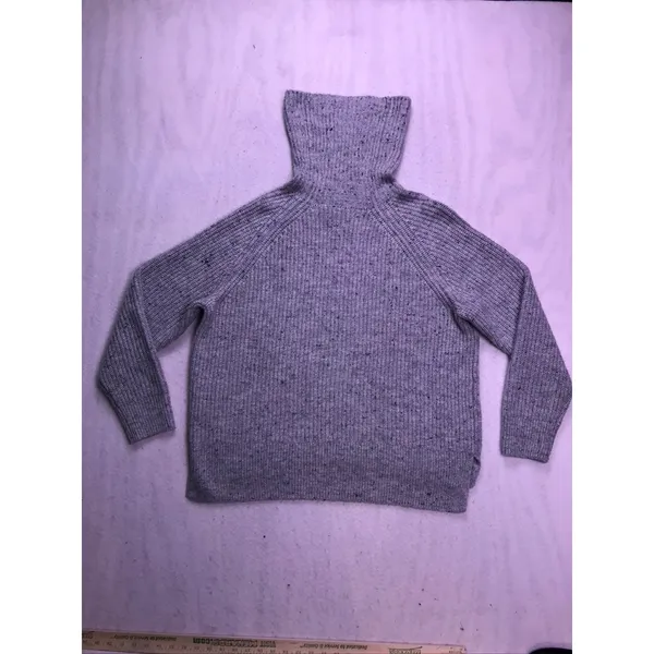 Madewell Turtleneck Sweater Womens‎ XL Gray Speckled Rib Knit Pullover - Image 9