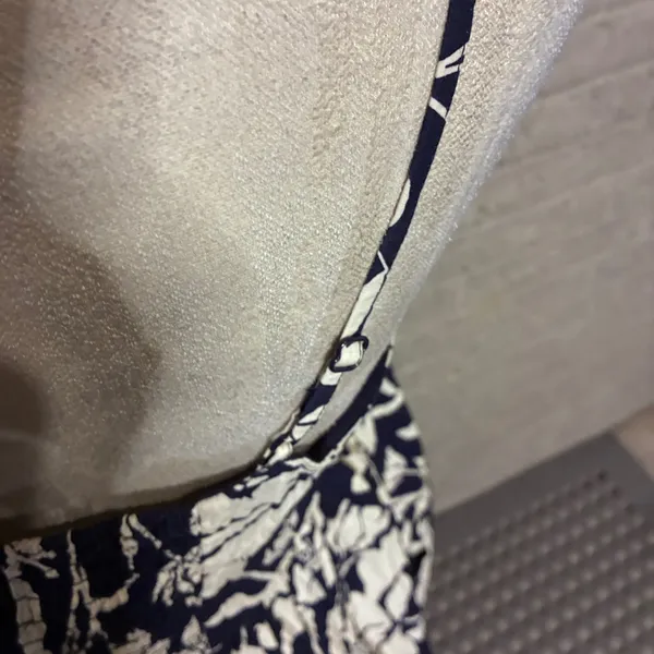A New Day Womens Navy White Floral‎ Seersucker Maxi Dress Adjustable Straps Med - Image 6