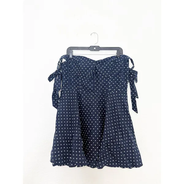 Megan Moroney Blue Polka Dot Corset Mini Dress Size XXL Off Shoulder Heart Retro - Image 4