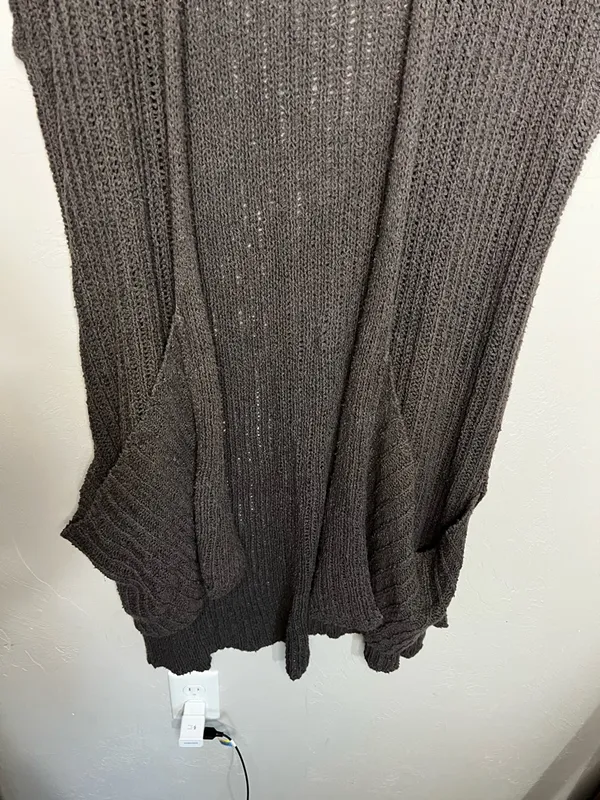 Free People Sloppy Pocket Long Line Cardigan Duster Boho‎ Vest - Image 4