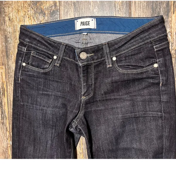 PAIGE Skyline Straight‎ Leg Dark Wash Low Rise Jeans Size 26 Party Stretch EUC - Image 6