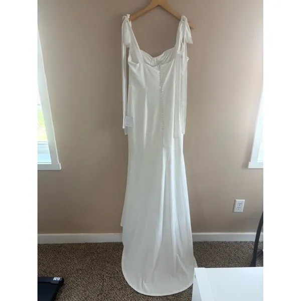 Lulus Splendid Love White Bustier Tie-Strap Mermaid Maxi Dress Size Medium Bride - Image 6