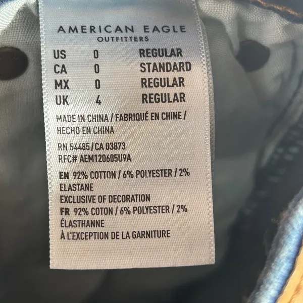 American Eagle Outfitters Hi‎ Rise Crop Flare Jeans Dark Wash Size 0 - Image 5