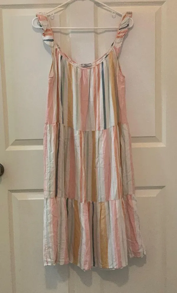 Rails Striped Tiered Multicolor Sleeveless Dress. Size-Large - Image 2