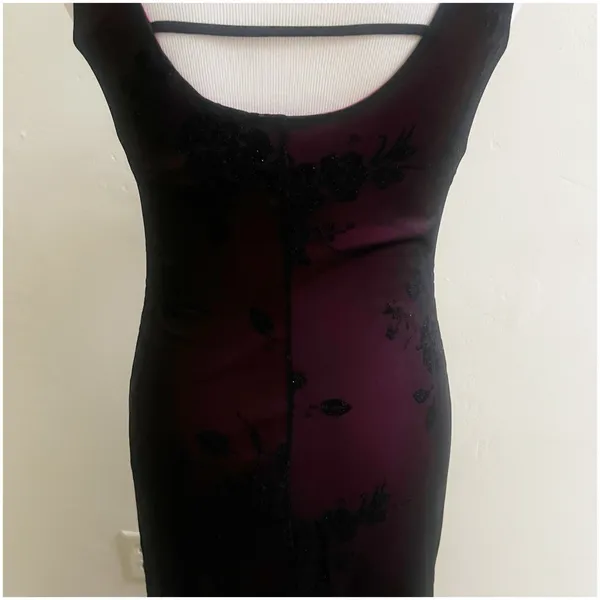 Byer Too Whimsygoth Midi Dress Mesh Black Overlay Pink Underlining Size Small - Image 4