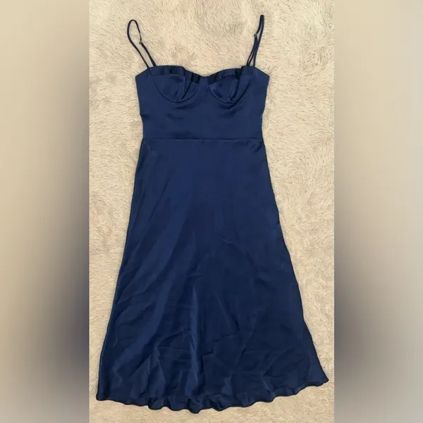 NEW Katie May Flora Seamed Bustier Navy Blue Cocktail Dress sz L - Image 3