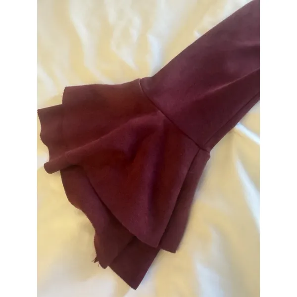 A'gaci Maroon Burgundy Dress Wine Medium Bell Sleeve Mini Fall Bodycon - Image 3