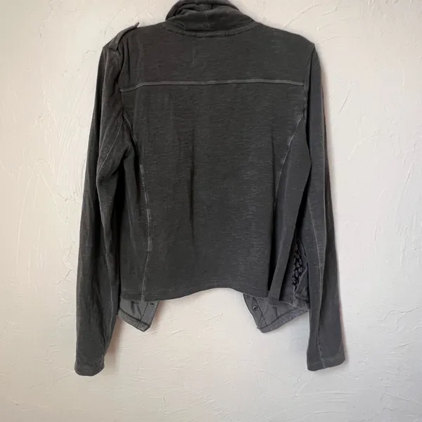 Anthropologie Saturday Sunday grey moto jacket size M - Image 8