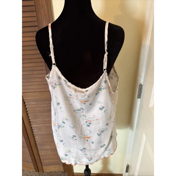 Rae‎ Dunn Tropical Flamingo Camisol & Shorts Pajama Set Xl Scallop Edge - Image 3