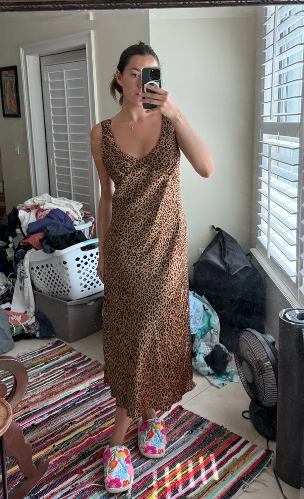 American Eagle Leopard Slip Print Dress - Image 2
