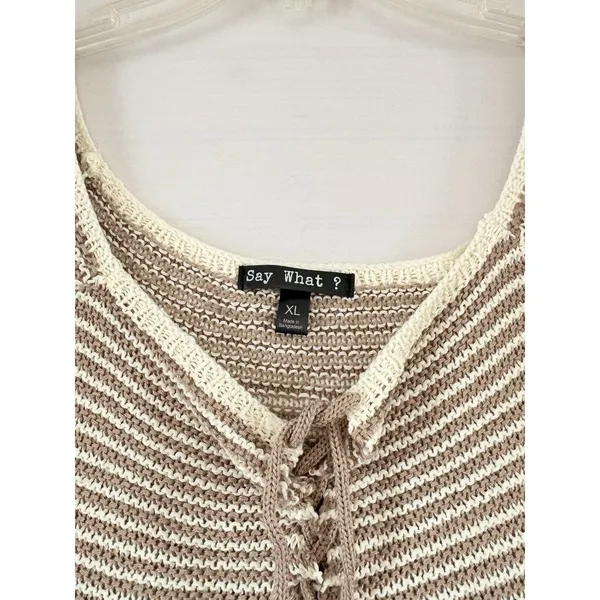 Say What Womens Retro Crochet Knit crop‎ sweater XL NwT - Image 6