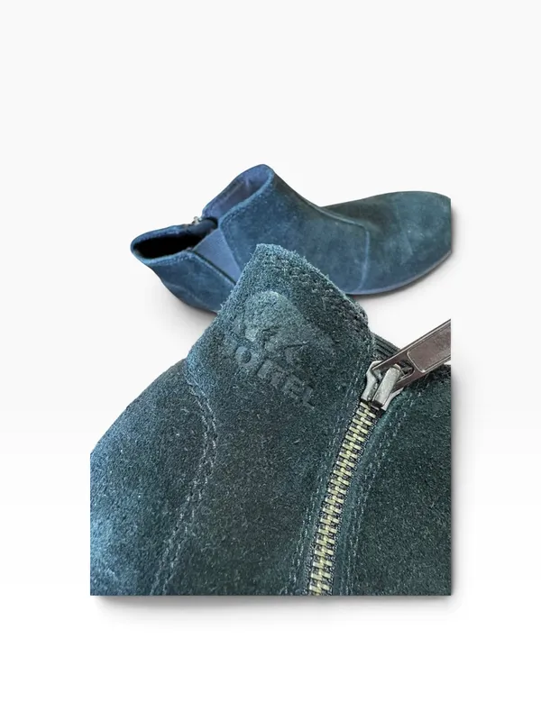 Sorel Teagan Zip Suede Ankle Boot - Forest Green - Image 5