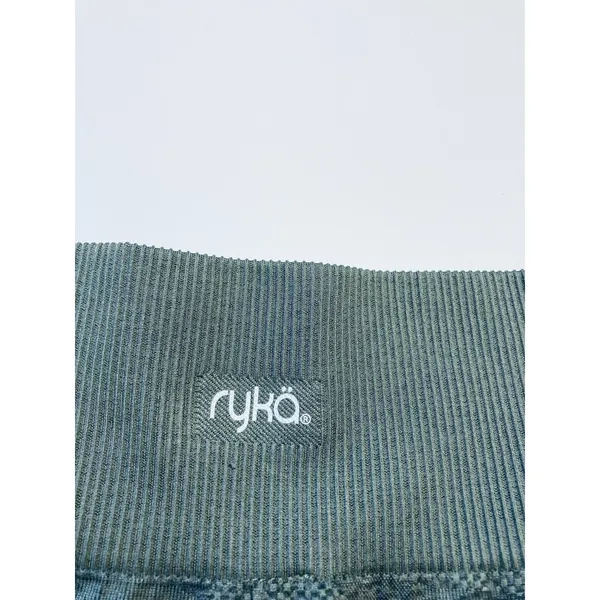 Ryka Camouflage Seamless Leggings Women Small‎ Green High Rise Ribbed Activewear - Image 3