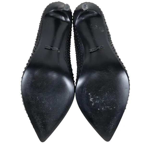 Guess Womens Sabalie Black Studded Leather Pointed Toe Stiletto Pumps Heels 8.5 - Image 10
