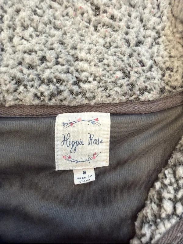 Women’s Gray Hippie Rose Half-Zip Pullover Fleece - Image 8