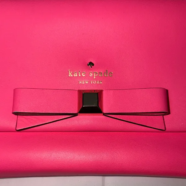 Kate Spade Vibrant Pink Clutch with Bow Accent - Image 2