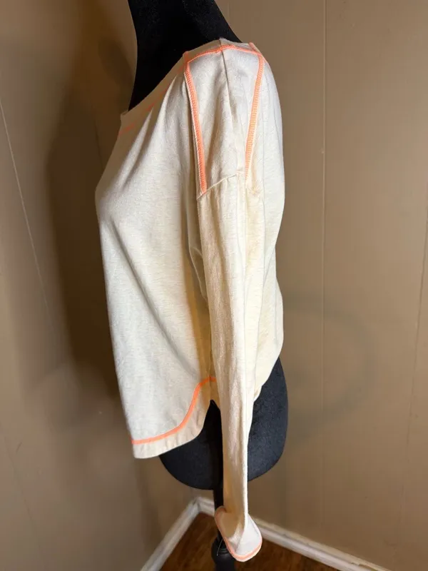 Intimately Free People Chill Evening Lounge Top Cream with Orange Trim - Image 3