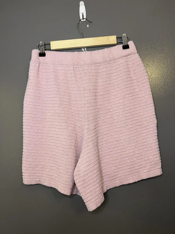FP Beach Shorts Womens Medium Pink Knit Sweater Elastic Waist Lounge Casual - Image 2