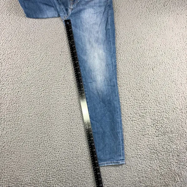 7 For All Mankind Skinny Jeans Women 26 Medium Wash Whiskered Stretch‎ Denim - Image 6