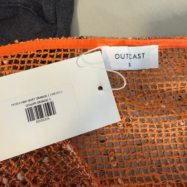 Outcast Moira Mini Skirt, Orange, S Orange - Image 4