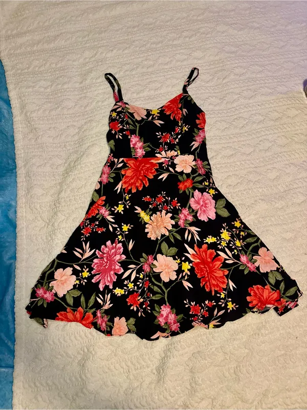 Old Navy Camp Tank Top Floral Printed Dress Red/ Pink XS - Image 2