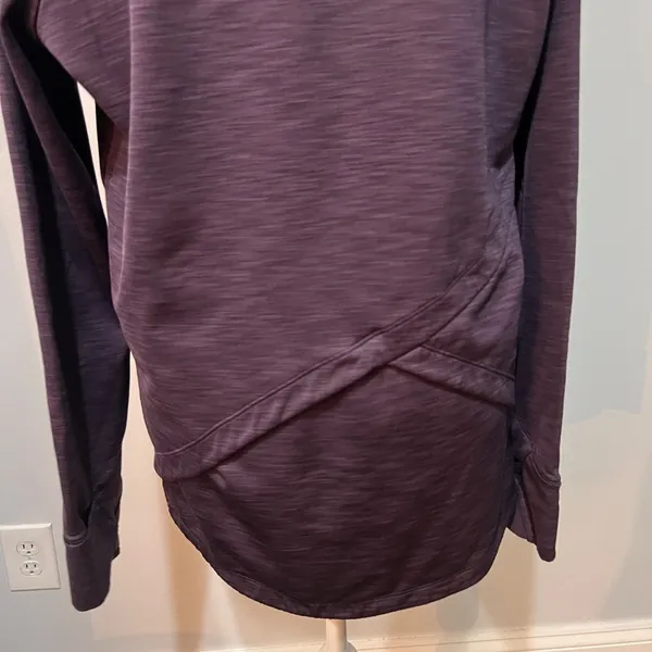 Women's Hooded Tunic Sweater Purple Size L - Image 5