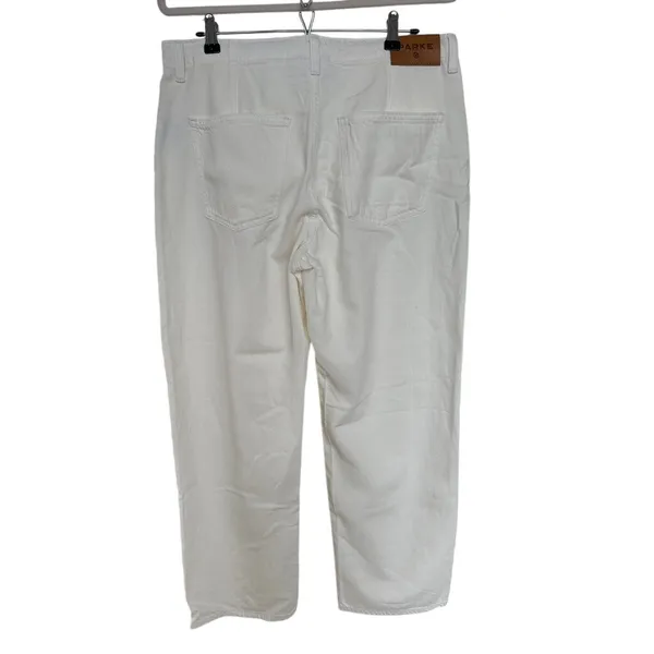 Parke x Target Women's White Cream Mid-Rise Drawstring Baggy Jeans Size 12 NWT - Image 4
