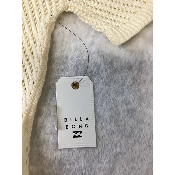 Billabong S/S Cool Down Sweater White‎ Crochet Button Up Cardigan XS 24B073505 - Image 4
