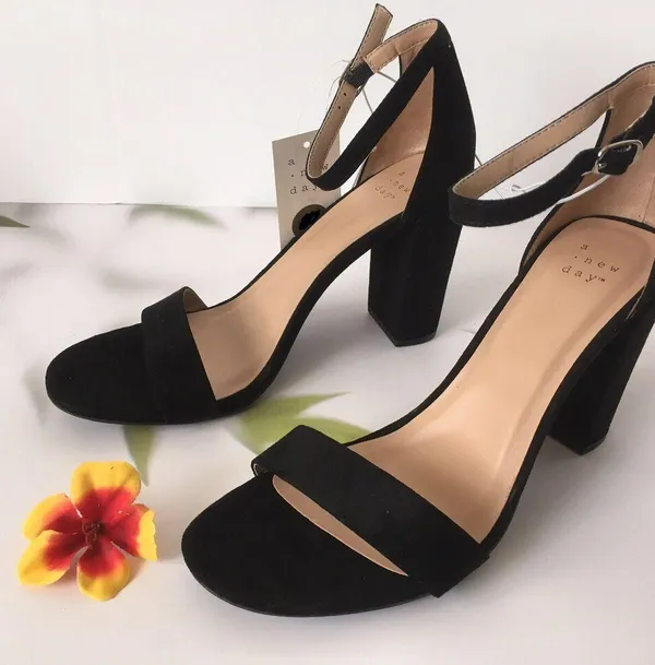 Black Suede Heels, Size 7 - Image 2